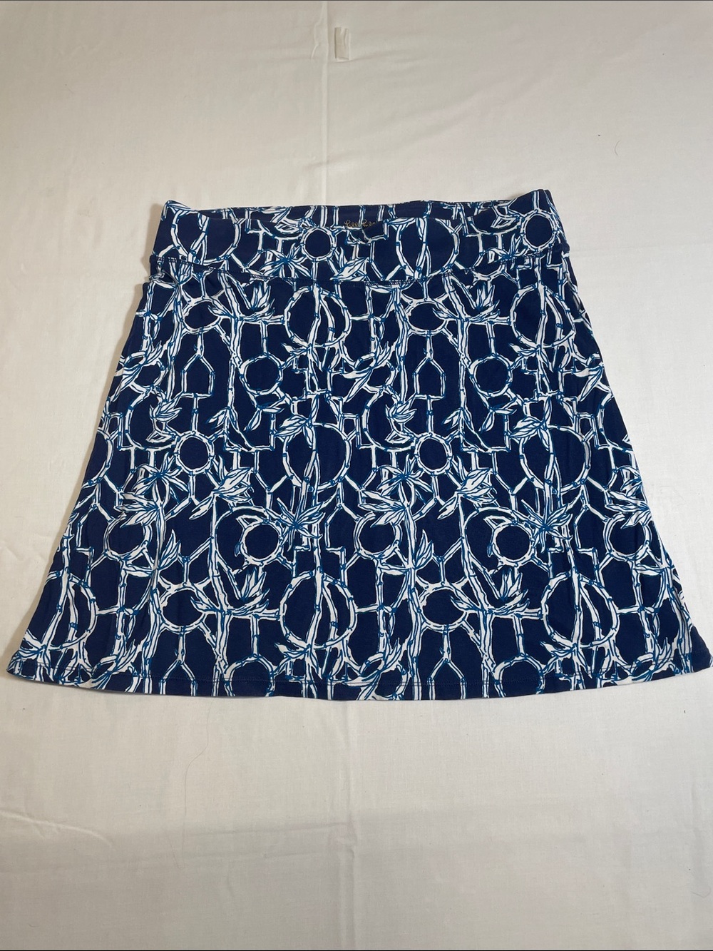 Lilly Pulitzer Navy and White A-Line Skirt
